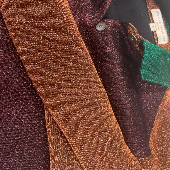 OPENING CEREMONY Glitter Color Block Button Down - Picture 3 of 4